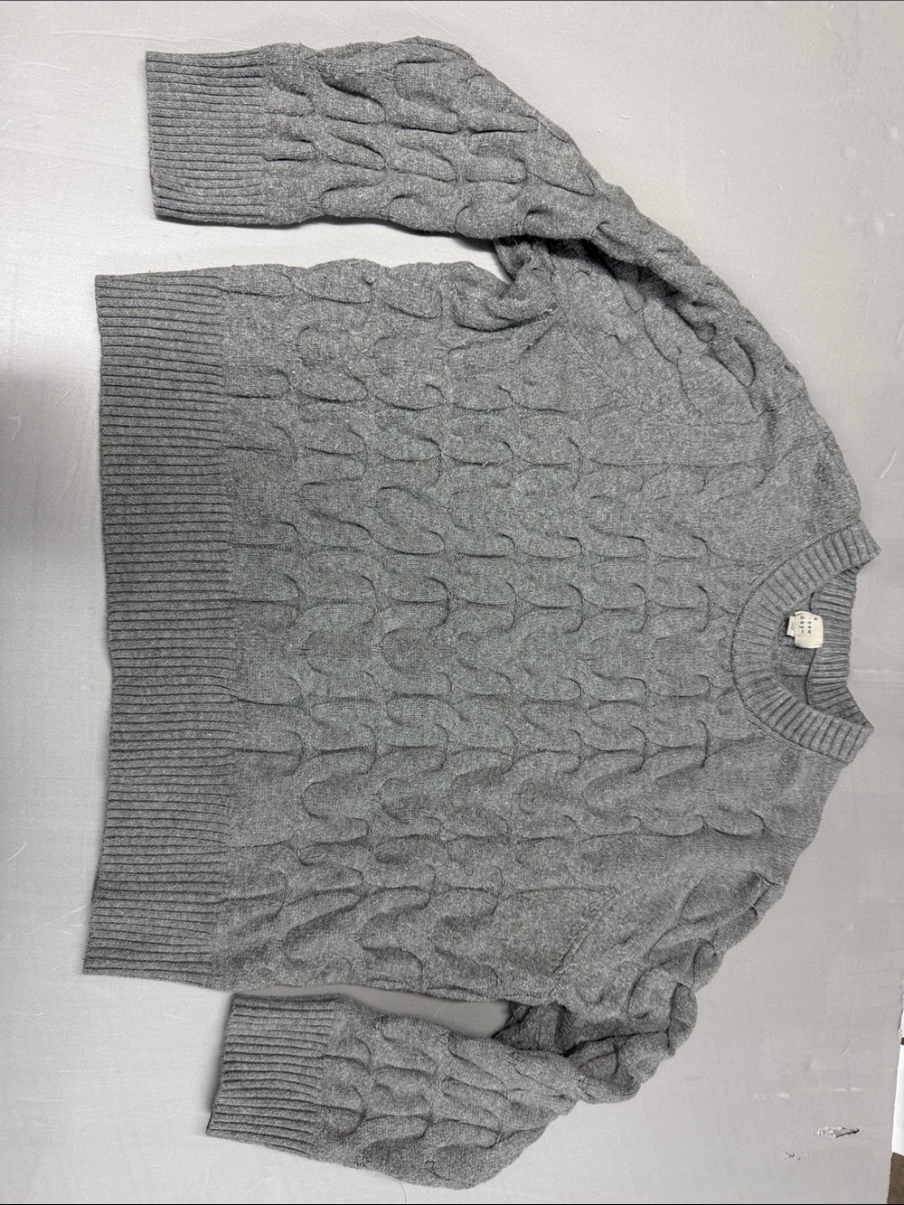 a new day Gray Cable-Knit Crewneck Sweater - Women